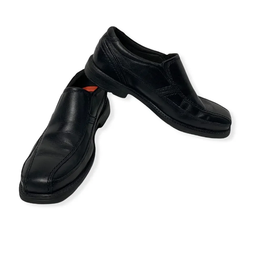 Rockport Lightweight Trutech Black Leather slip on loafer Bike Toe 8